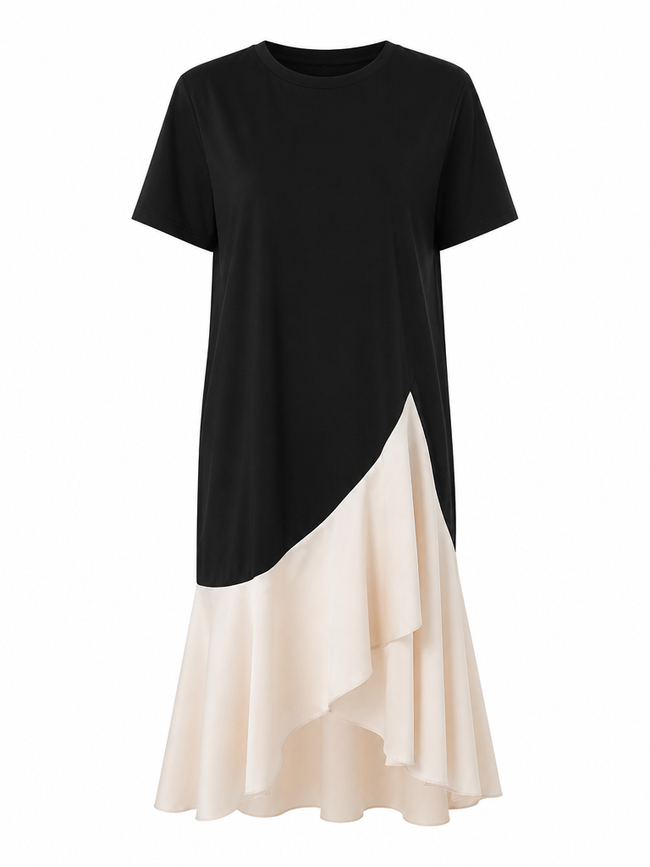 Grounded Cotton Patchwork Maxi Dress Hover Image