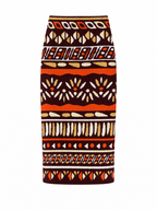 Wanderlust Pleated Print Midi Skirt