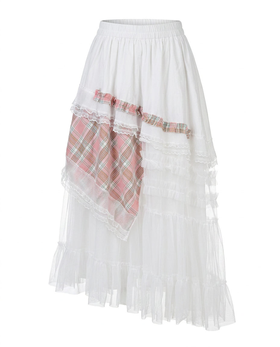 Sovereign Plaid Patchwork Maxi Skirt