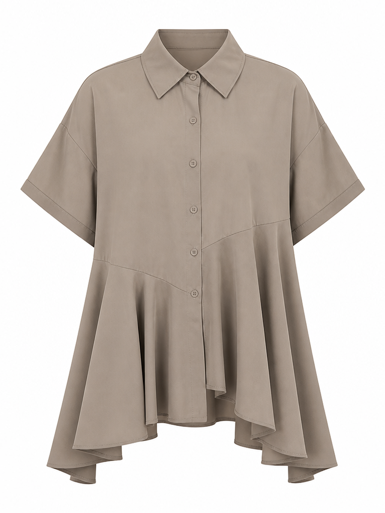 Sovereign Pleated Irregular Hem Blouse