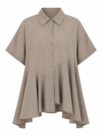 Sovereign Pleated Irregular Hem Blouse