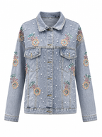 Fierce Pearl Sequin Denim Jacket