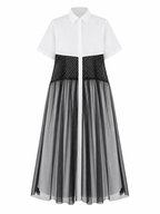 Audacious Mesh Patchwork Maxi Dress