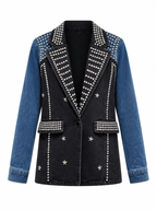 Mighty Studded Denim Blazer