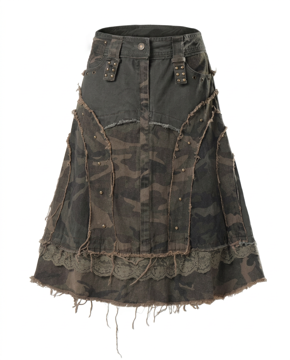 Daring Camouflage Lace Maxi Skirt