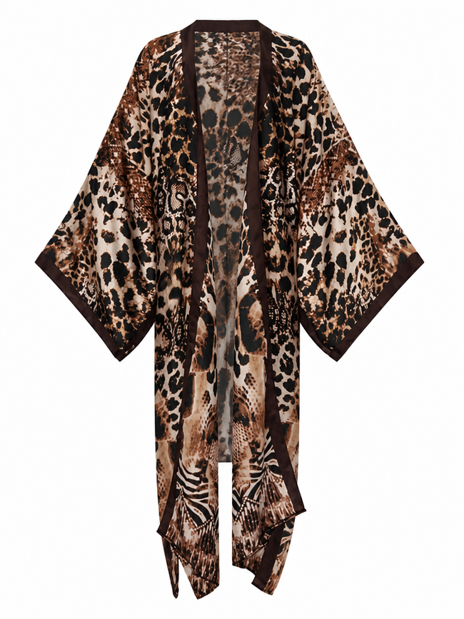 Fierce Leopard Print Maxi Kaftan Hover Image