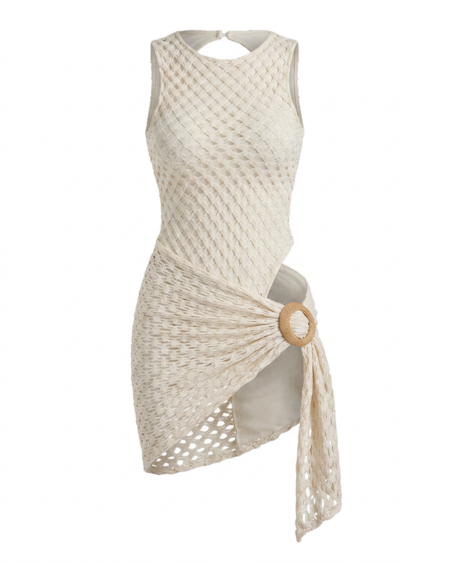 Radiant Knitted Lace-Up One-Piece Hover Image