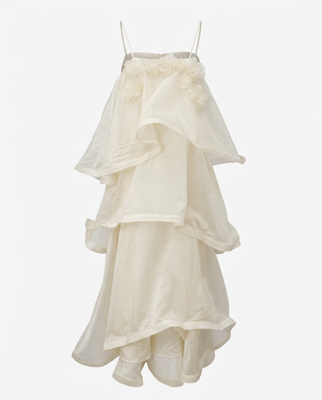 Ethereal Tiered Mesh Maxi Dress Hover Image