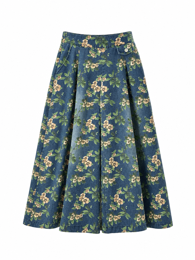 Free Spirit Floral Print Wide-Leg Jeans Hover Image