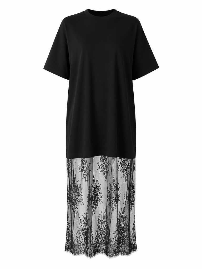 Ethereal Lace Patchwork Maxi Dress