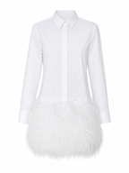 Daring Feather Trim Mini Blouse