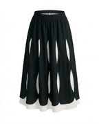 Unique Layered Hole-Design Maxi Skirt