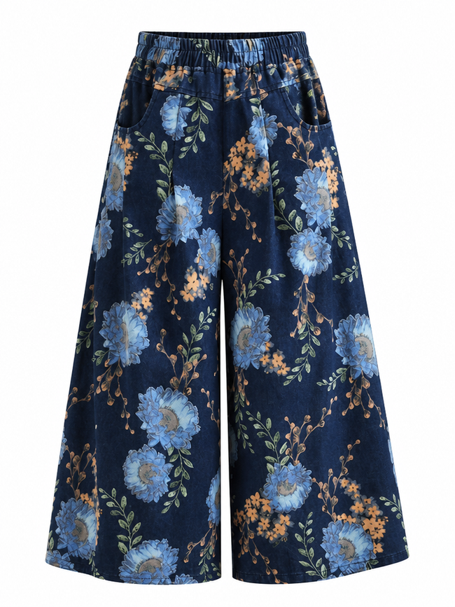 Wanderlust Vintage Floral Wide-Leg Jeans Hover Image