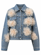 Audacious Floral Embellished Denim Jacket