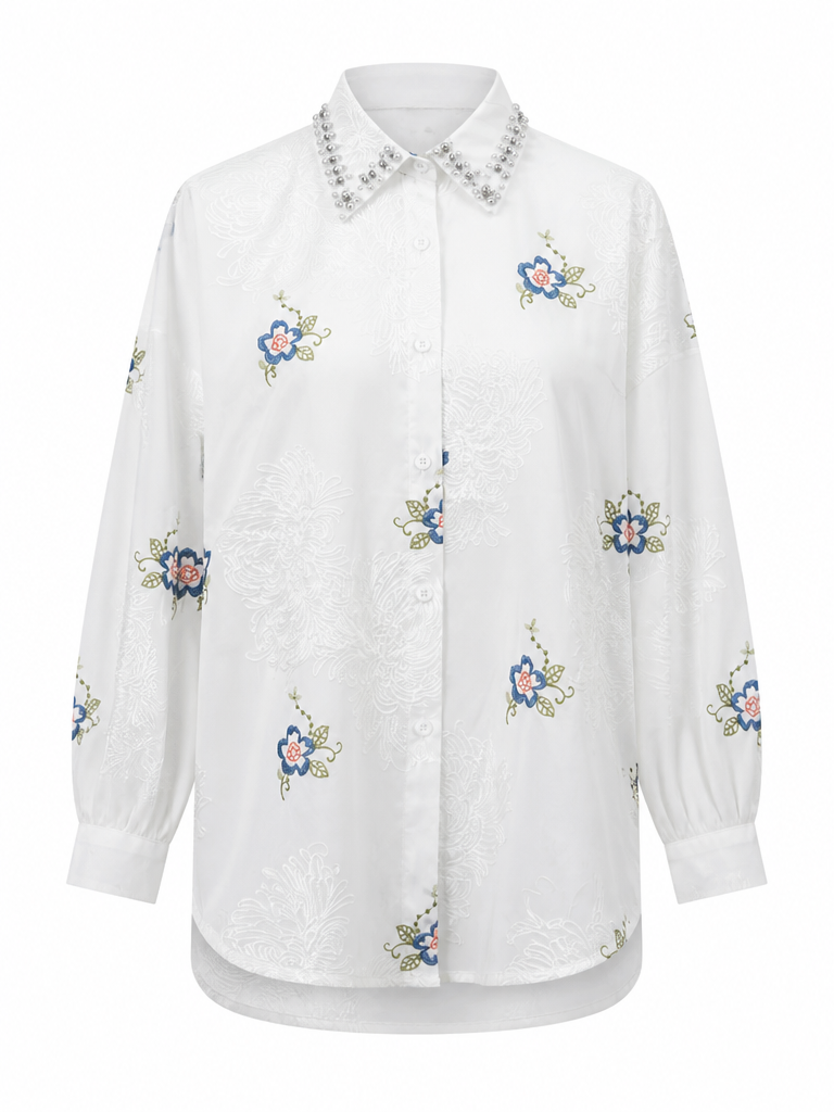 Radiant Embroidered Beaded Blouse