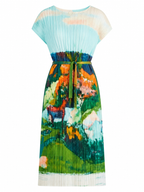 Wild Heart Pleated Print Maxi Dress