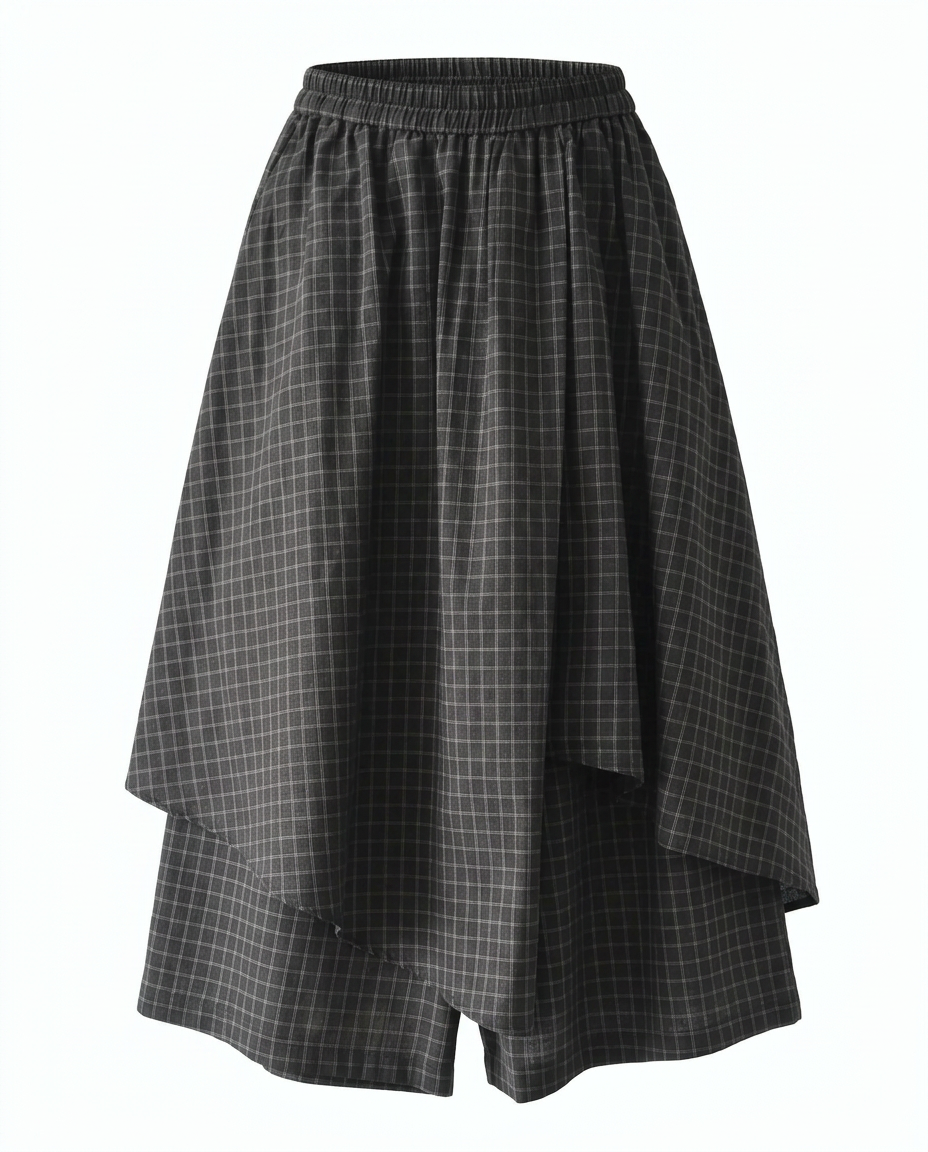 Unstoppable Plaid Irregular Skirt