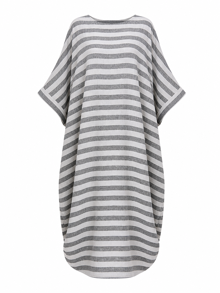 Grounded Striped Linen Maxi Dress