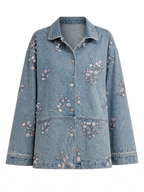 Radiant Sequined Embroidered Denim Jacket