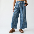 Boundless Printed Denim Wide Leg Jeans