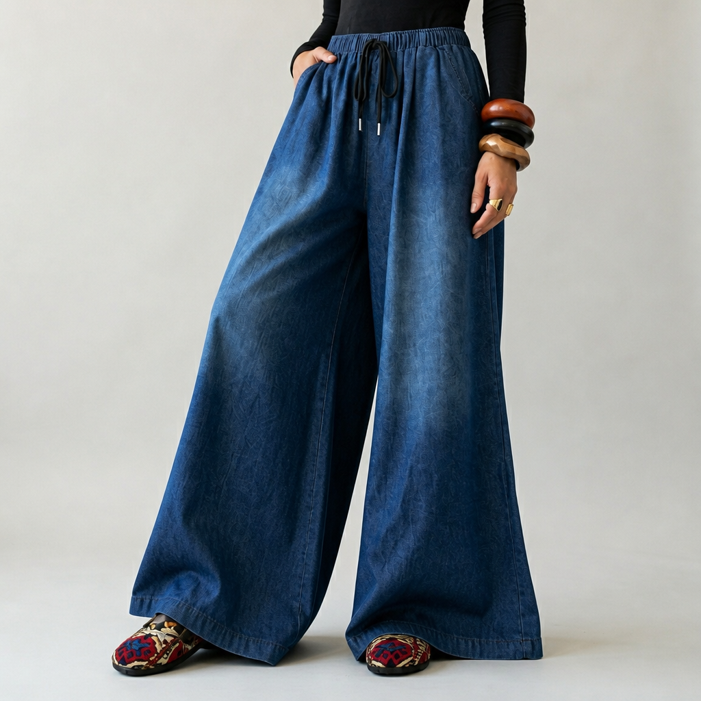 Wild Heart Denim Wide Leg Pants