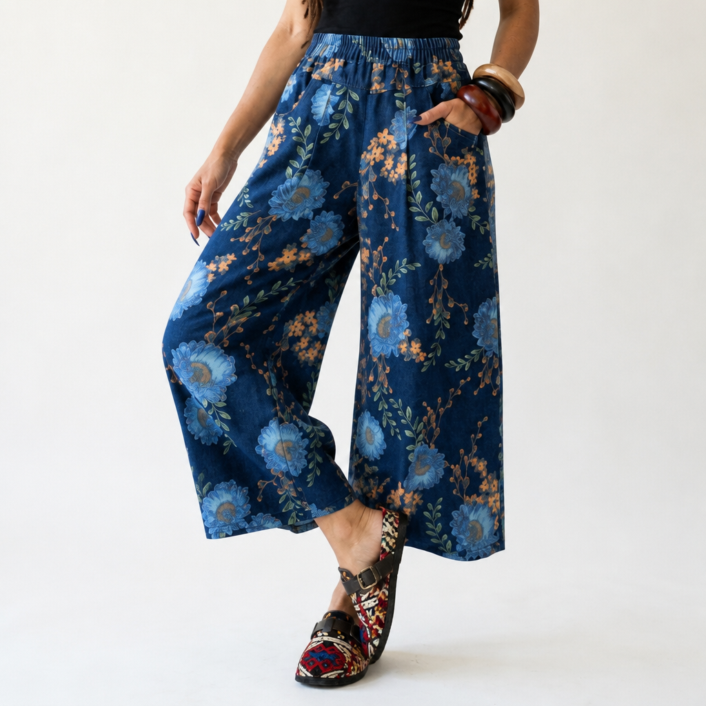 Wanderlust Vintage Floral Wide-Leg Jeans