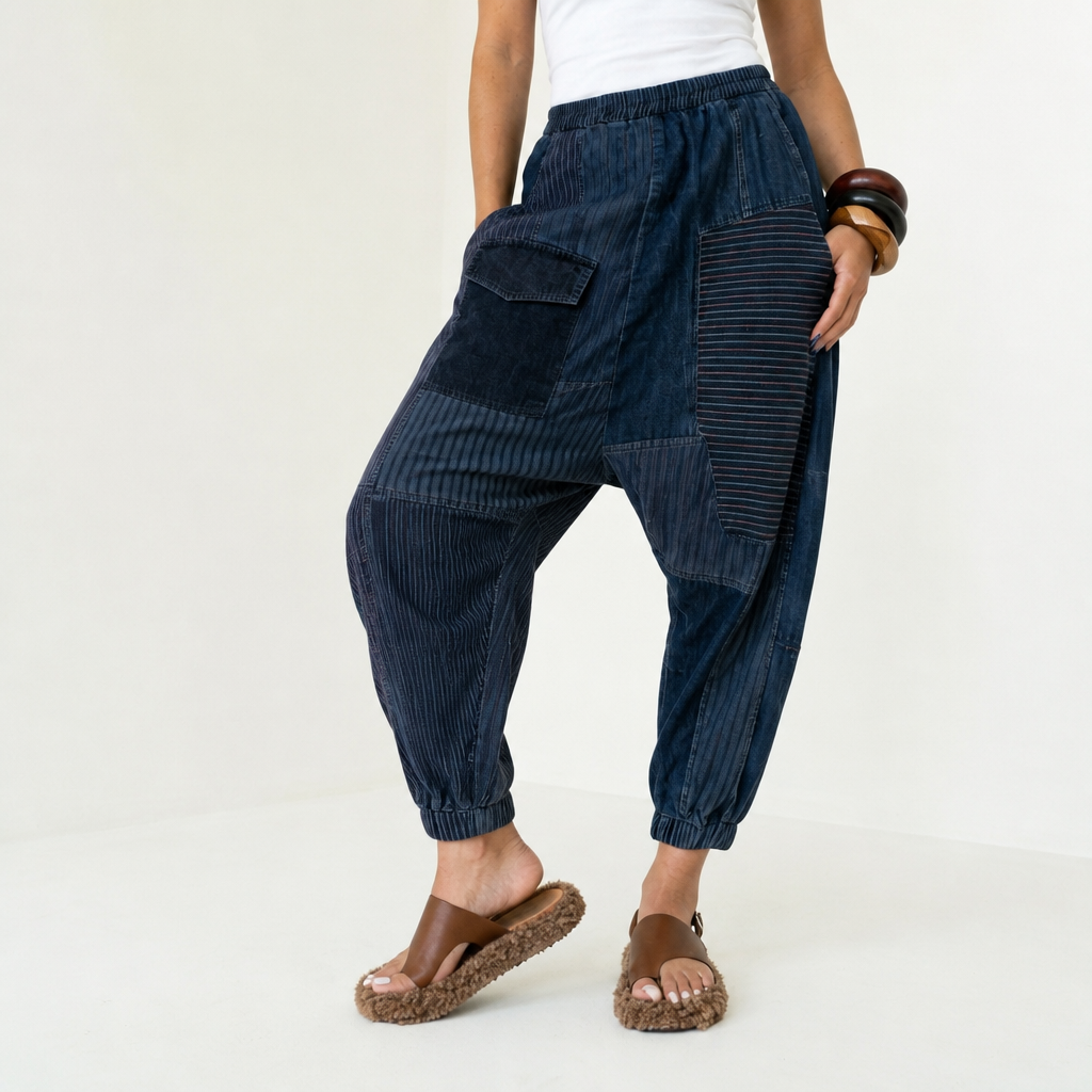 Free Spirit Denim Patchwork Harem Jeans
