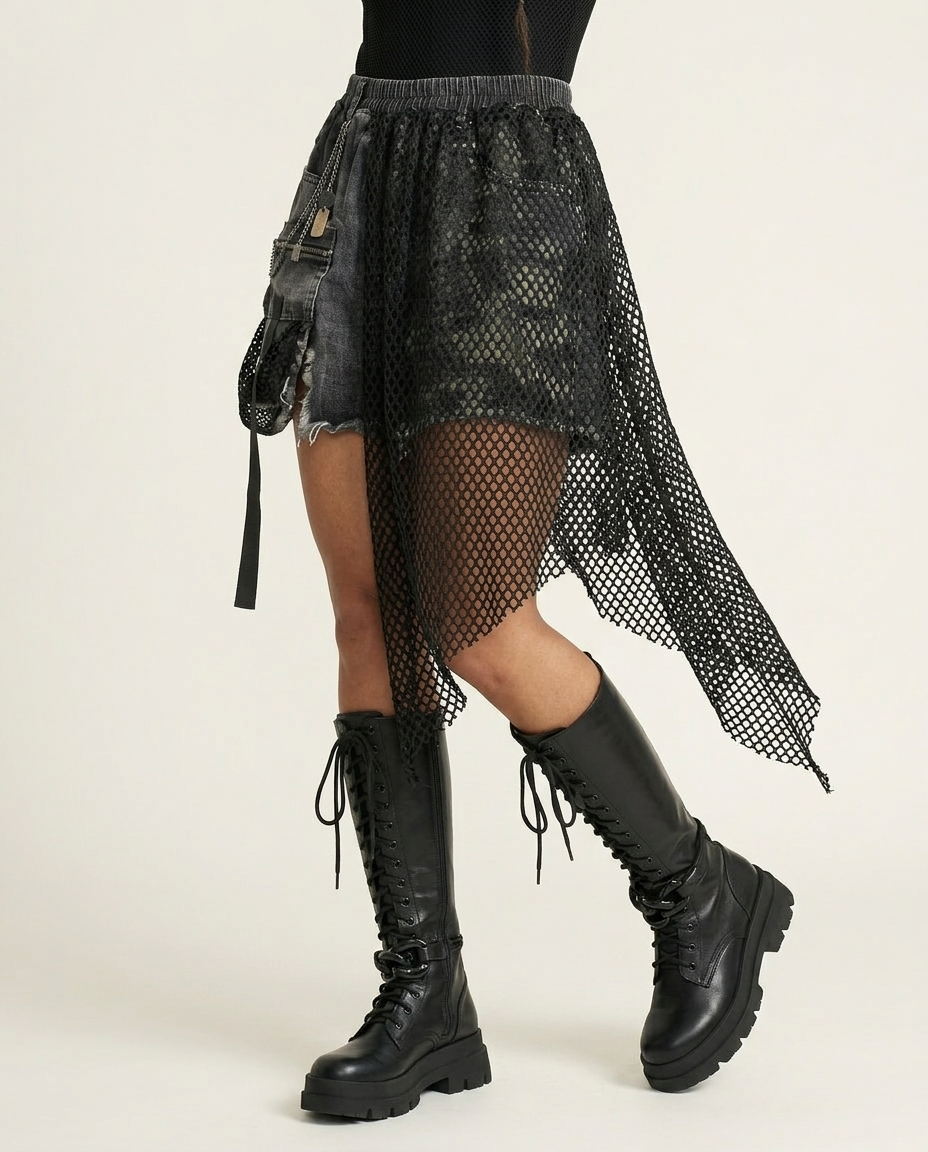 Audacious Mesh Denim Shorts