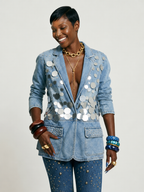 Audacious Sequin Denim Blazer