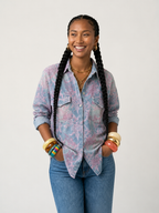 Wanderlust Embroidered Denim Blouse