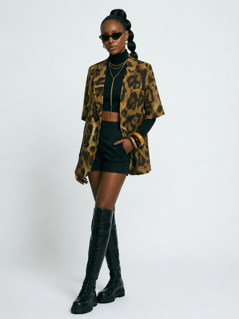 Fierce Leopard Print Blazer