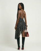 Daring Polka Dot Asymmetrical Mini Dress