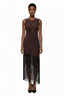 Casablanca Crepe Fringe Dress