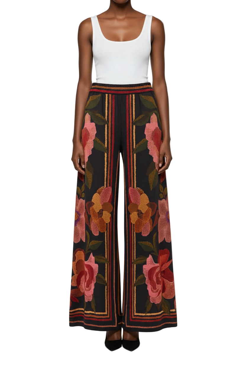 Chenille Flowers Pants