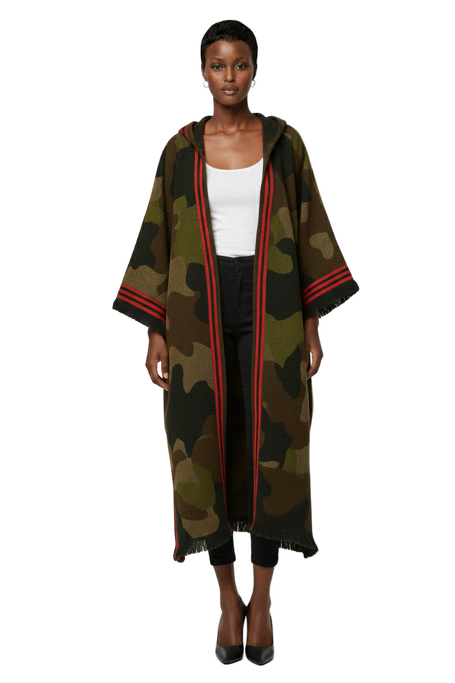 Crimson Camo Kimono Hover Image
