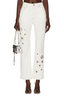 Crystal Grommet Straight Leg Jean
