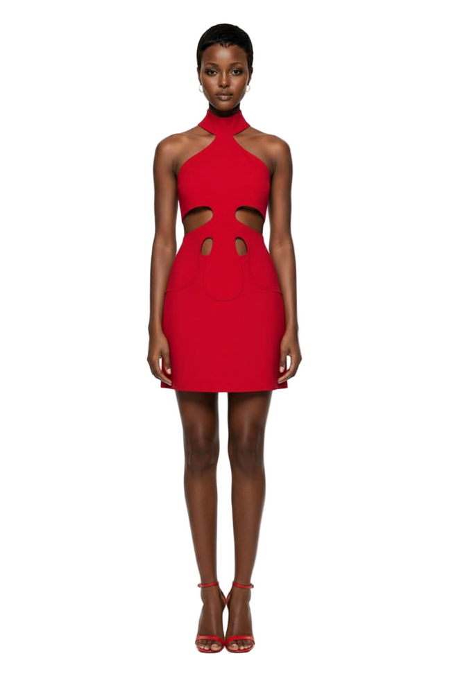 Cult Gaia Lillie Knit Dress in Ghermez Hover Image