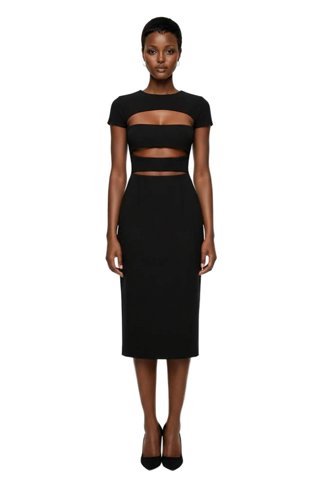 Cult Gaia Rianna Knit Dress in Black Hover Image