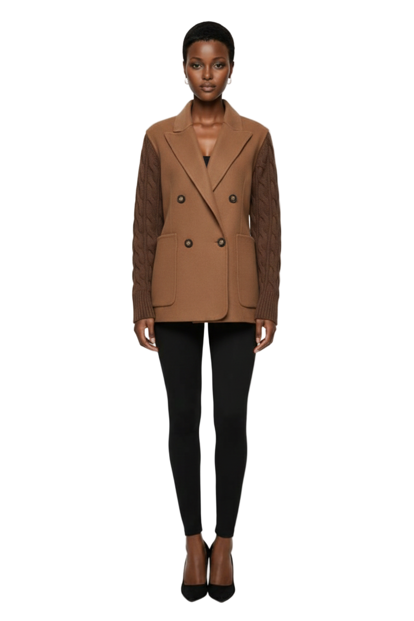 Double Breasted Wool Blend Jacket