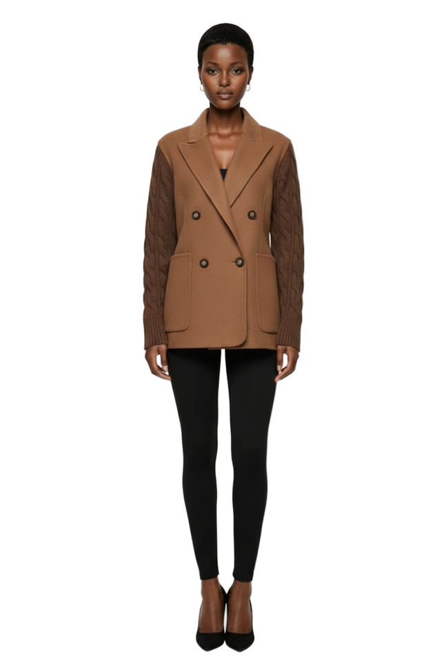 Double Breasted Wool Blend Jacket Hover Image