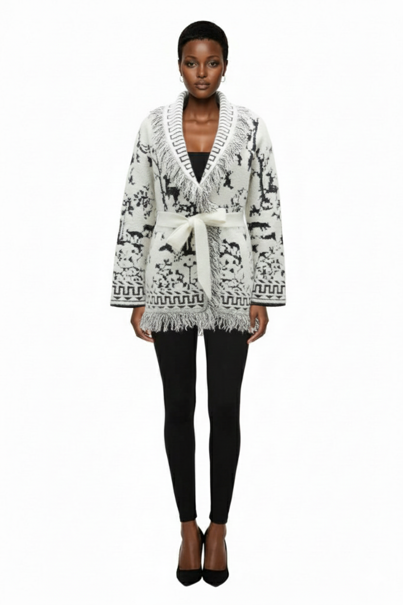 Fringed Eyelash Sweater Coat