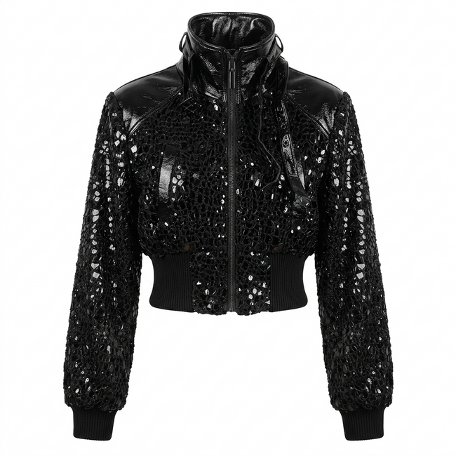 Fierce Sequin Cropped Jacket Hover Image