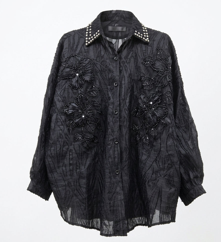 Radiant Beaded Floral Blouse