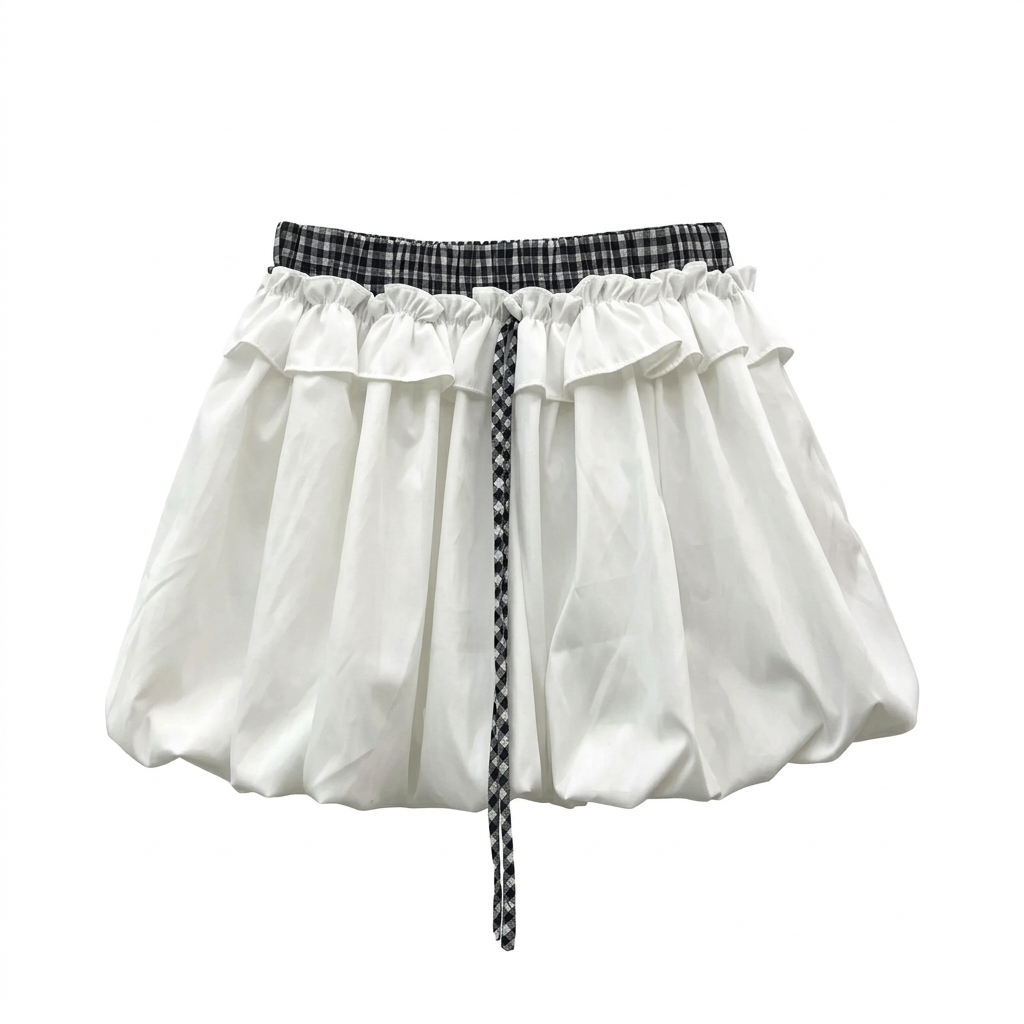 Free Spirit Ruffle Patchwork Mini Skirt