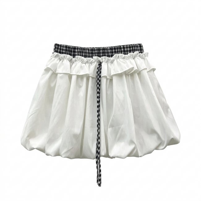 Free Spirit Ruffle Patchwork Mini Skirt Hover Image