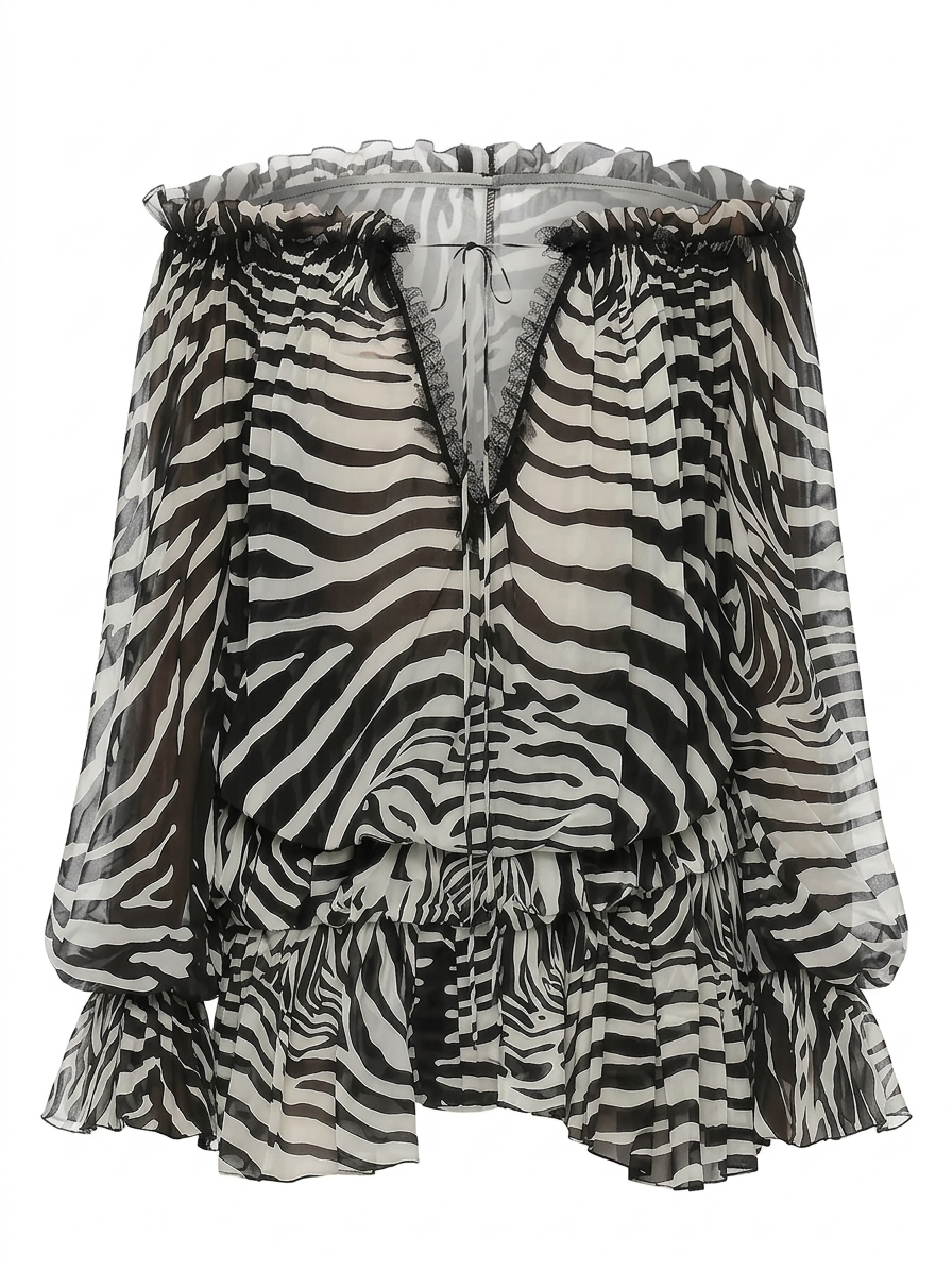 Fierce Zebra Print Maxi Dress