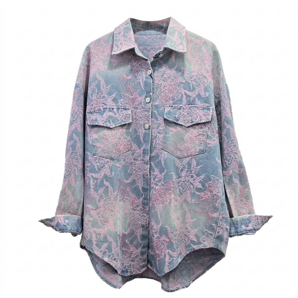 Wanderlust Embroidered Denim Blouse