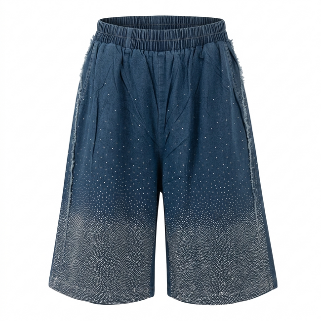 Vibrant Crystal Denim Two-Piece Set Hover Image