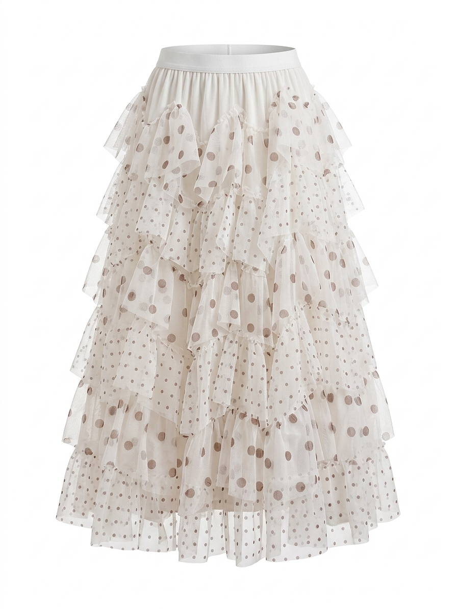 Limitless Polka Dot Mesh Skirt