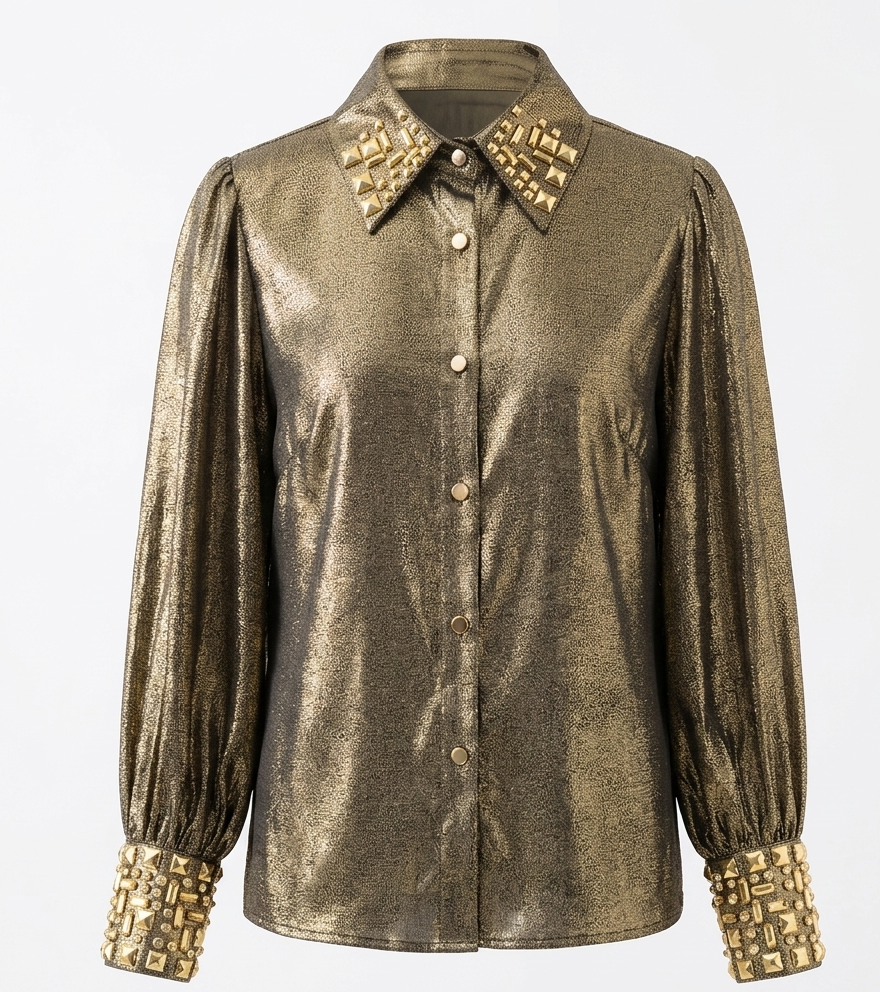 Magnetic Gold Beaded Blouse